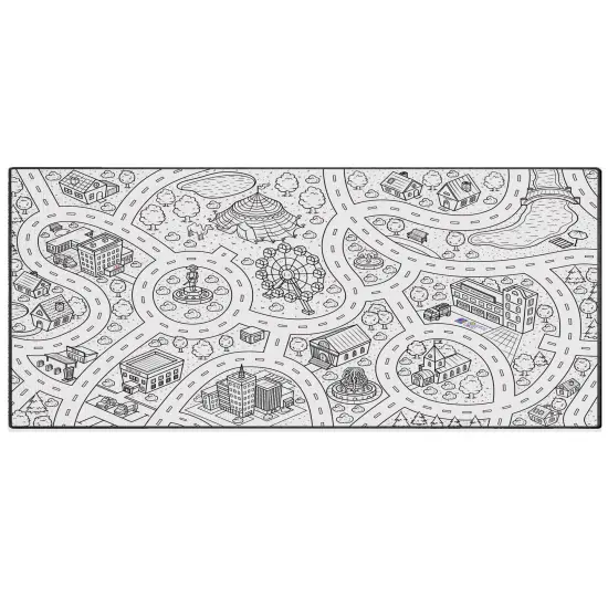 Circus Theme Fair Kid's Coloring Poster Washable Rug Playroom Decor Birthday Theme Gift For Kids Gift For Toddler Preschool Kindergarten {3}