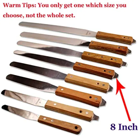 8 Inch Screen Printing Ink Spatula Stainless Steel Ink Knife Wood Handle Flexible Ink Spatula - 4in / 5in / 6in / 7in / 8in / 9in / 10in / 12in (8 inches) {1}