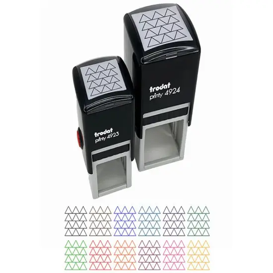 Triangle Background Self-Inking Rubber Stamp Ink Stamper Yellow {1}