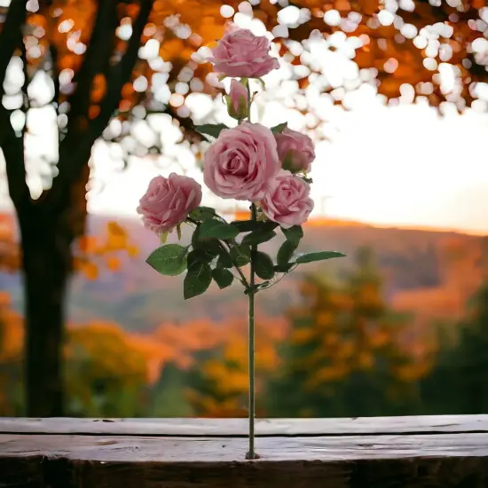 27-Inch Mauve Pink Rose Spray - Set of 12, Lifelike Silk Roses for Elegant Home D&eacute;cor & Floral Arrangements - Timeless Beauty, Floral Home by Artificial Flowers {2}