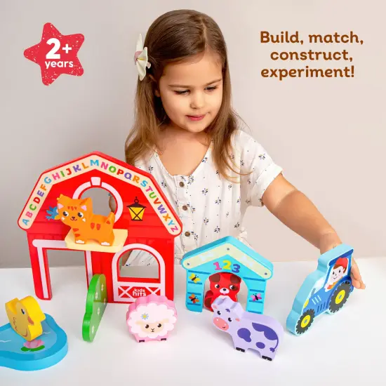Kids Hits: Unleash Creativity with the Wooden Farm Set - Building, Matching, and Imaginative Play for Little Explorers! {2}