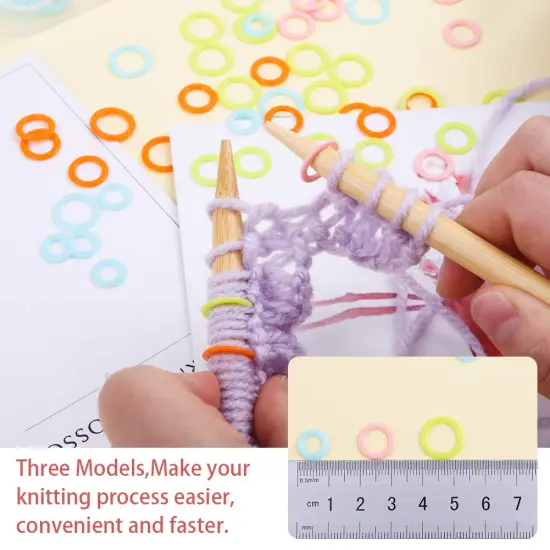 180 Pieces Knit Knitting Random Colored Stitch Markers Rings(S/M/L), Crochet Locking Stitch Markers Knitting Stitch Counter Needle Clip with Storage Box {4}