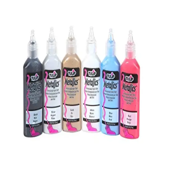 6 Pieces Dimensional Metallic Fabric Paint, (Metallic) {1}