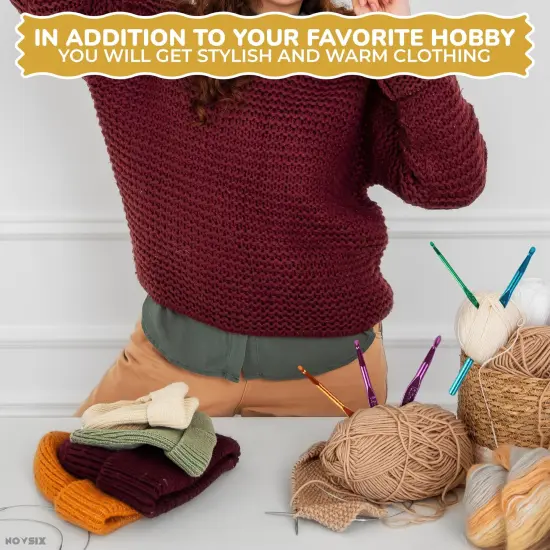 14 Pieces Crochet Hook Knitting Needle Set - Crochet Needles for Crocheting Yarn Clover Crochet Hooks Crochet Accessories (2-10mm) - Adults Craft Supplies and Tools Clover Crochet Hooks {4}