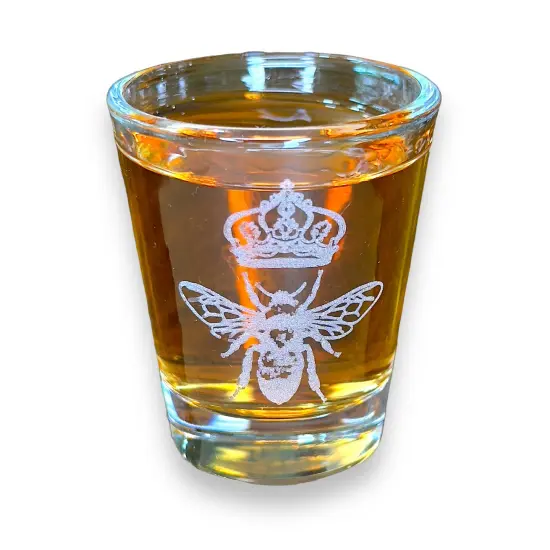2oz Queen Bee Shotglass LASER {1}