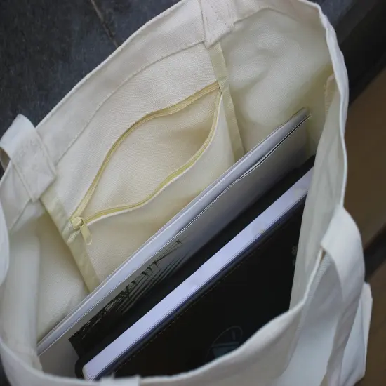 1 Pack Canvas Tote Bag for Women with Inner Pocket Aesthetic Cute Shopping Tote Bags Reusable Grocery Bags {5}