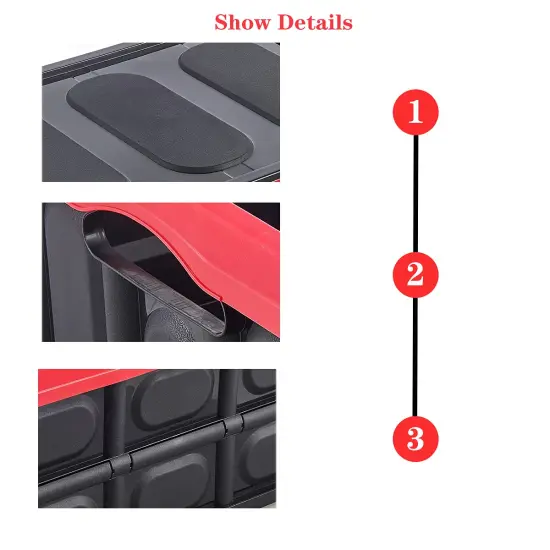 30 Liter Collapsible Storage Bin with Lid, Durable Plastic Folding Storage Crate, Stackable Storage Box Organizer Container for Keepsake Toy Photos Office Nursery Wardrobe Bookshelf etc. {6}