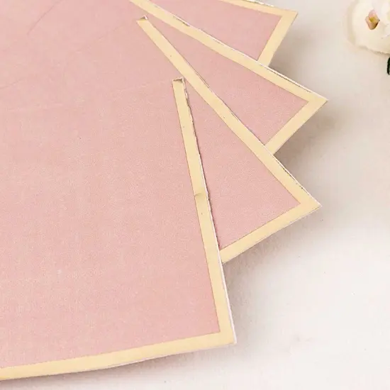 50 Pastel Gold Trim 2 Ply Paper Napkins for Events Dusty rose {3}