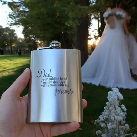 8oz Dad Your Guiding Hand Stainless Steel Flask {3}