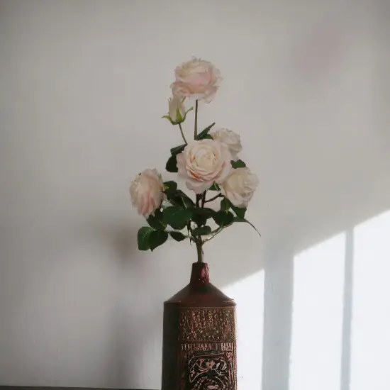 Cream & Pink Rose Spray: Set of 12, 27-Inch, Silk Roses by Floral Home&reg; {5}