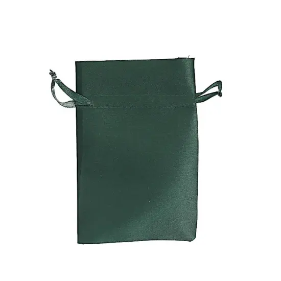 60 pcs 4x6 Satin Favor Drawstring Bags Hunter green {2}