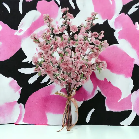 3-Pack: 36" Dark Pink Cherry Blossom Stem with Silk Flowers, Realistic Faux Floral Arrangement for Home & Event Decor by Floral Home&reg; {3}