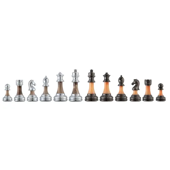 Bobby Fischer Metal & Acrylic Chess Pieces, 3.5 inch king {4}