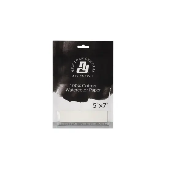 New York Central Watercolor Paper Sheets Pack of 10 - Professional Grade, Acid-Free, Archival, Superior Surface Stability for Artists, Students - For Wet and Dry Media {2}