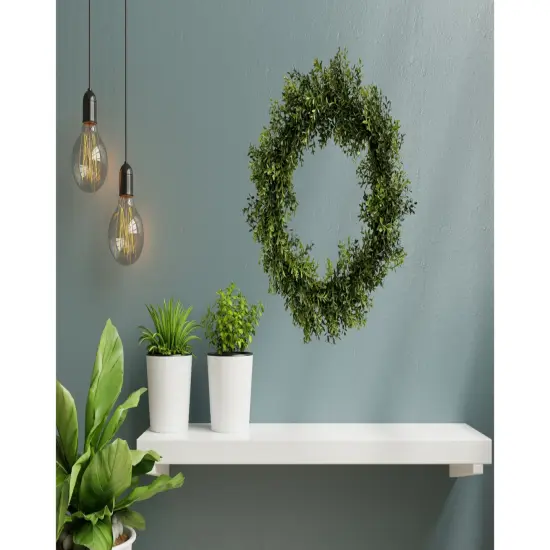 Faux Boxwood Wreath - Christmas Holiday Door Decoration - Holiday Tree {4}