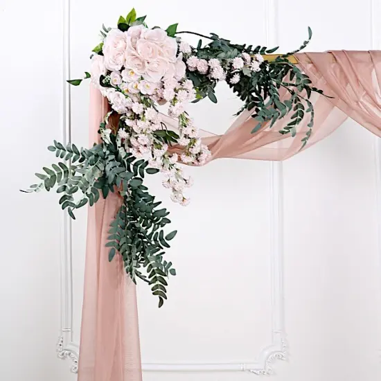 18 feet Sheer Organza CURTAIN Panel BACKDROP Drape Dusty rose {1}