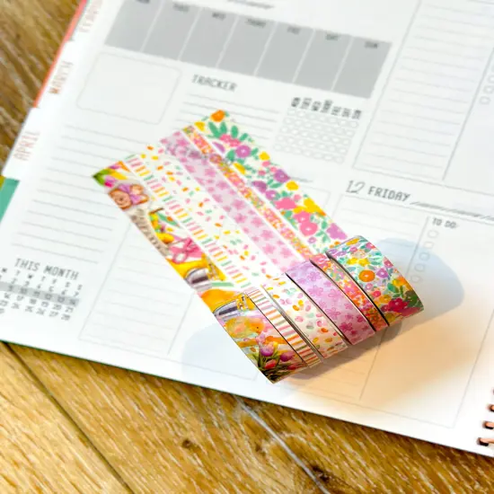 Easter Rainbow Chicks Eggs Spring Flowers Washi Tape Set April 2024 - W105 {5}