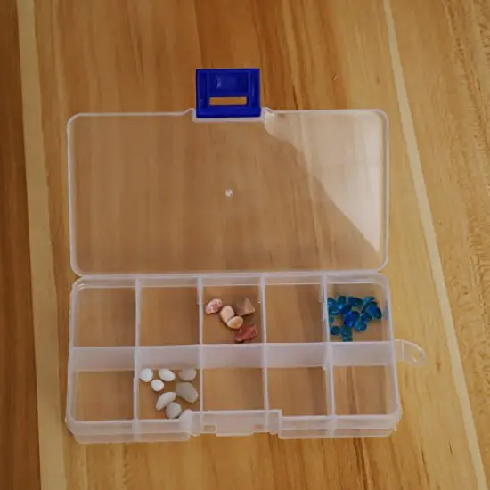 2 Pieces Plastic Jewelry Organizer Box Clear Storage Bead Case for Little Crafts/Arts Container with 10 Grids, Small {4}