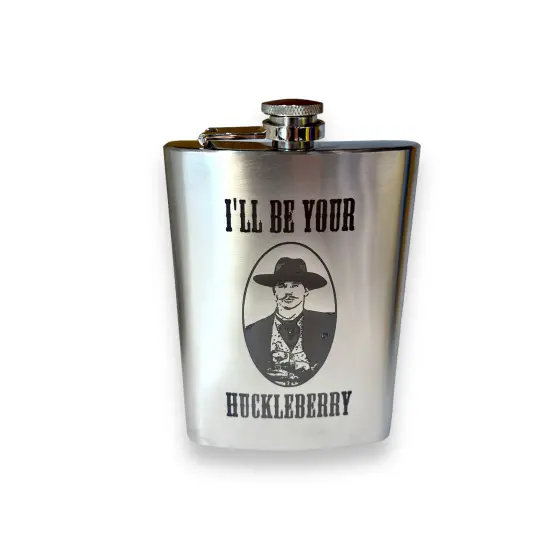 8oz I'll Be Your Huckleberry Stainless Steel Flask {1}