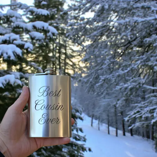 8oz Best Cousin Ever Stainless Steel Flask {4}