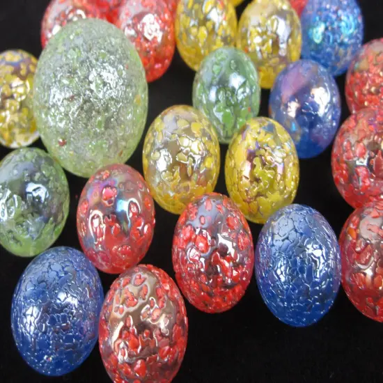 25 Glass Marbles STAR DUST Speckled Glitterbomb red green yellow blue Shooter {4}