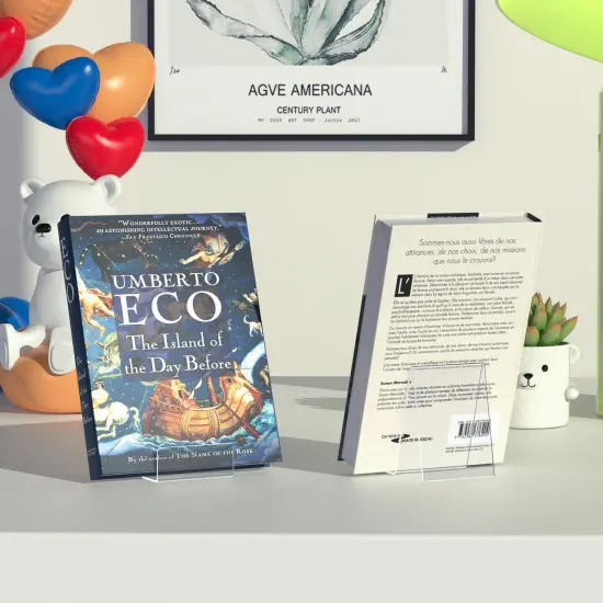 6 Pieces Acrylic Book Stand, Clear Easel Stand for Display, Book Display Holder, Display Stand for Album, CD, Magazine, Postcard, Picture, Plate, Artworks, Phone, Tablet {4}