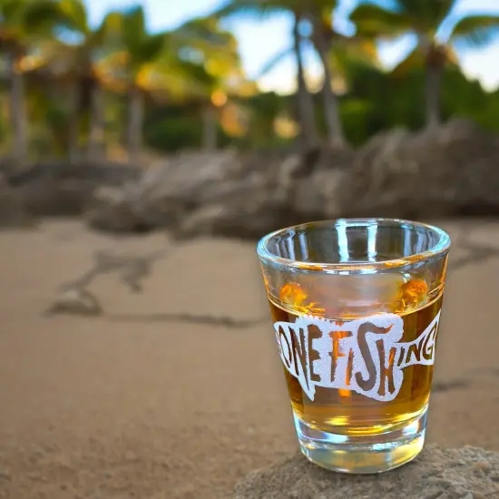 2oz Gone Fishing Shot glass {7}
