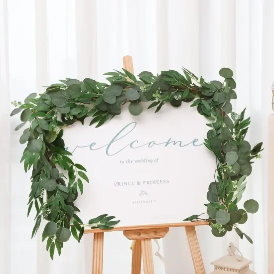 Artificial Eucalyptus and Willow Garland {3}