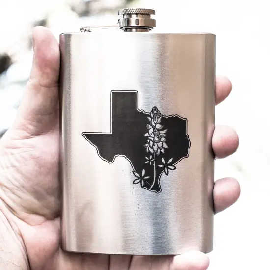 8oz Bluebonnet - Texas Stainless Steel Flask {5}
