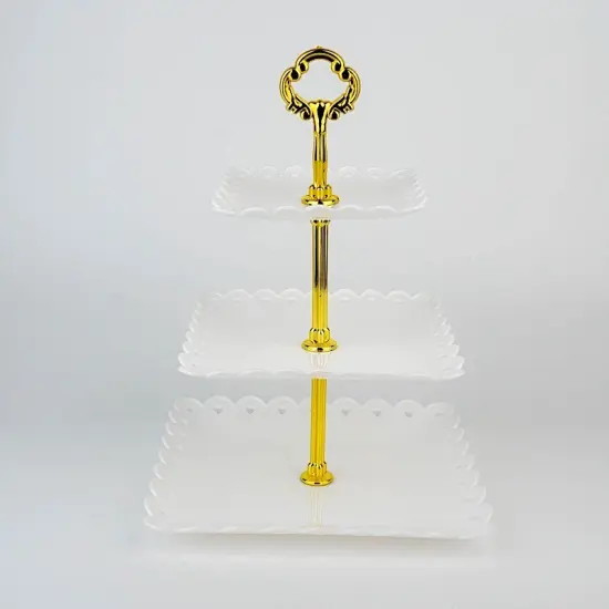 3 Tier Plastic Cupcake Holder White {1}