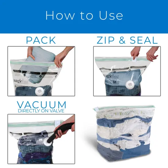 MagicBag Smart Design Set of 4 Instant Space Saver Storage - Cube Extra Large {6}