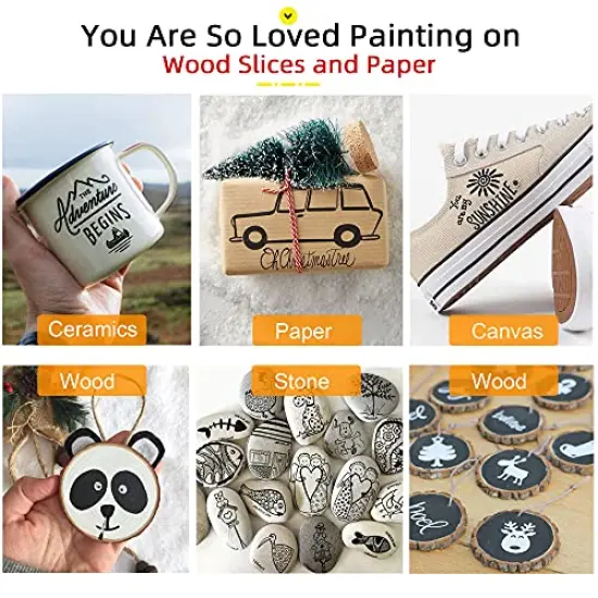 6 Pieces Black Paint Markers Pens - Single Color Permanent Oil-Based Metallic Paint Pen, Medium Tip, Quick Dry and Waterproof Marker for Rock, Stone, Wood, Plastic, Glass, Mugs, Fabric, Canvas {6}