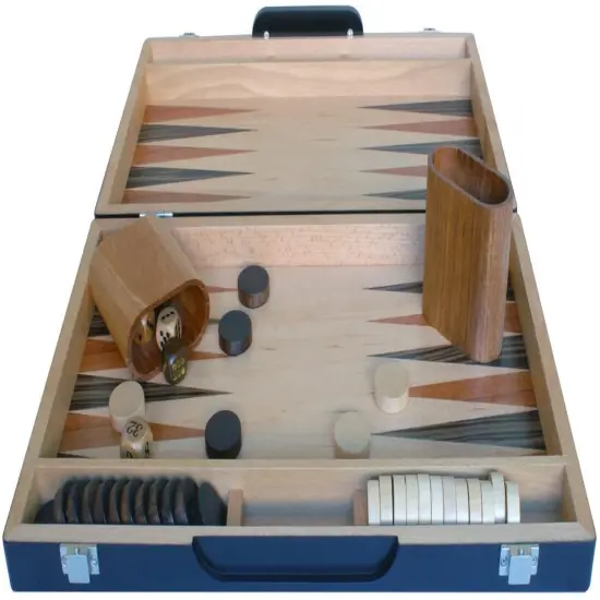 WE Games Black Zebra Wood Backgammon Set -15 in. {3}