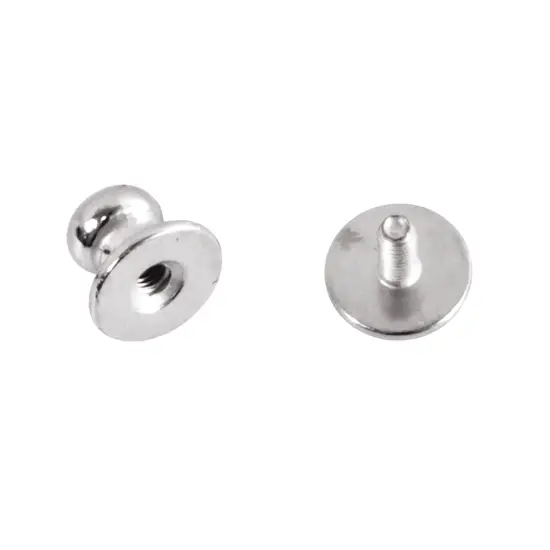 Realeather(R) Crafts Button Stud & Post 10/Pkg-Silver Plated {5}