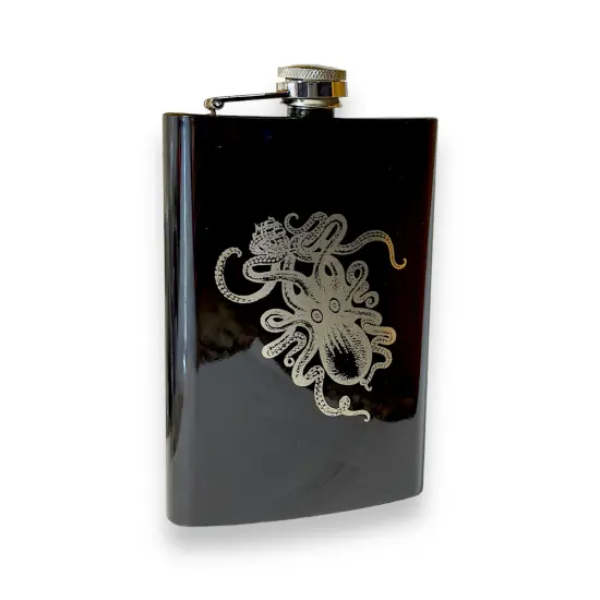 8oz BLACK Kraken Flask {1}