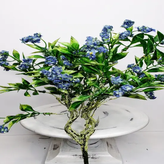 Mini Pom-Pon Bush-Blue: Perfect for Wreaths, Centerpieces, and More-4838-B {2}