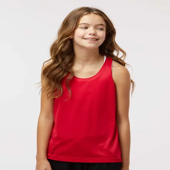 Badger&reg; Girls&rsquo; B-Core Racerback Tank Top Black {5}