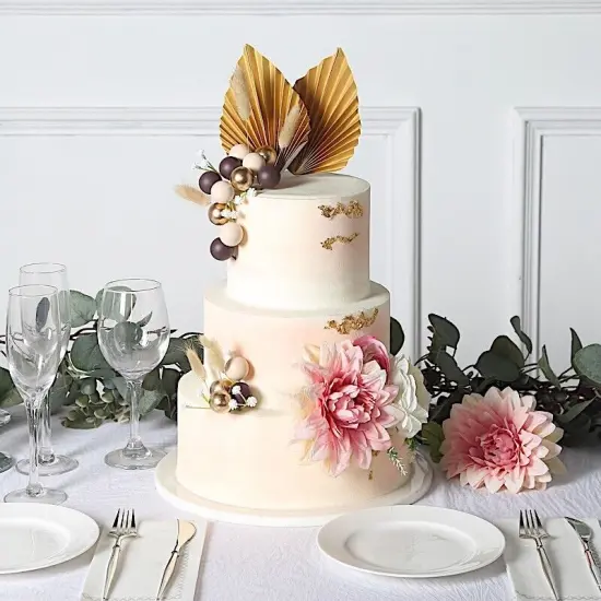 25 Assorted Palm Leaves Flower Ball CAKE TOPPERS Set {3}