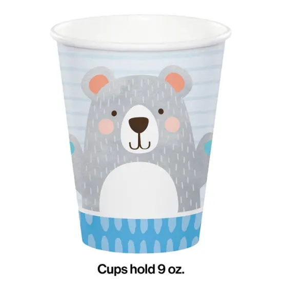 Blue Birthday Bear Printed Cups {1}