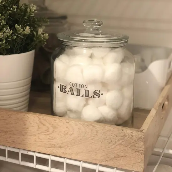 72 Pieces Farmhouse Bathroom Beauty Organization Labels -72 Bathroom & Makeup Organization Preprinted Sticker. Water Resistant, Canister Labels. Jar Decals Bath Storage ( Bathroom) {6}