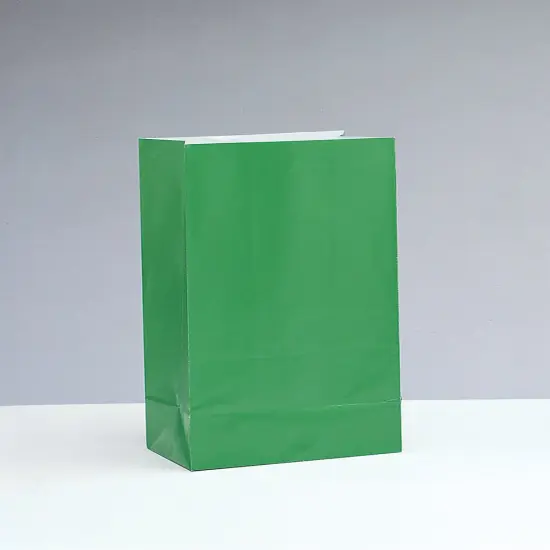 Green Paper Party Bags, 12ct {1}