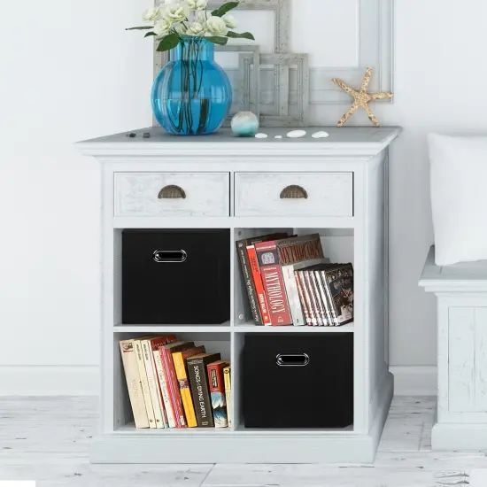 3 Pieces Black Fabric Cubes Storage Containers ,Foldable Storage Bins Cubes Organizer Baskets with Dual Handles for Shelf Closet ,(Black) {6}