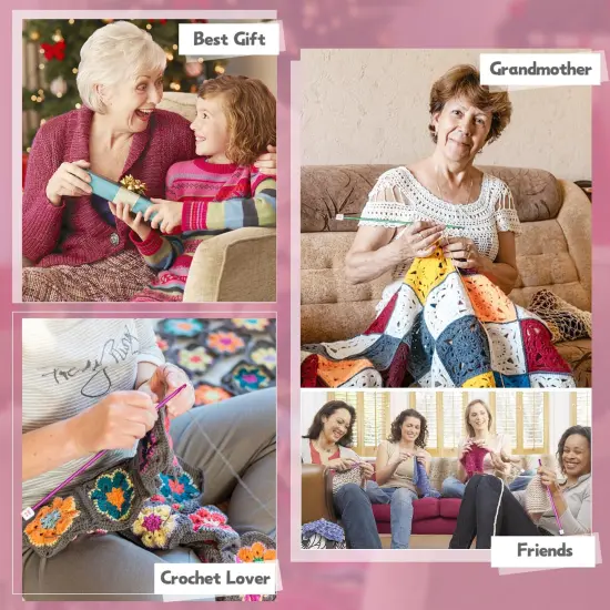 6 Sizes Tunisian Crochet Hooks Set-Long Afghan Tunisian Crochet Hooks-Beginners Crochet Hook Set Aluminum Crochet Needles for Crocheting Knitting Crochet Supplies (Stitches Won't Slip Off) {3}