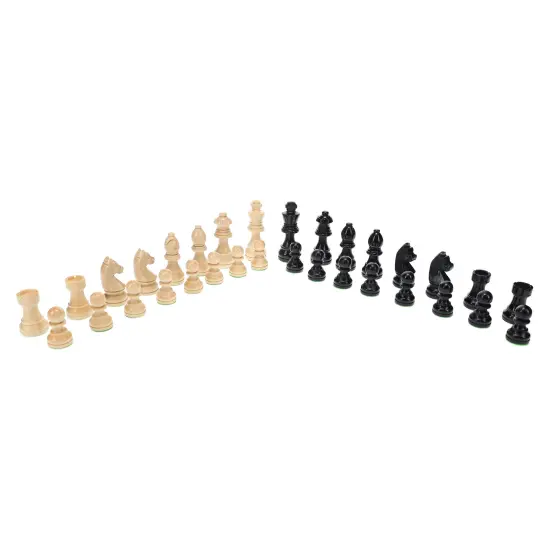 WE Games Black Stained Wood Staunton Weighted Chess Pieces,3 in. King {2}