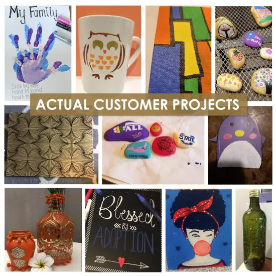 12 Color Paint Pens Acrylic Markers Set | For Rock Painting, Glass, Wood, Porcelain, Ceramic, Fabric, Paper, Kindness Rocks, Mugs, Calligraphy, Unique Arts and Crafts Supplies (Medium Point) {6}