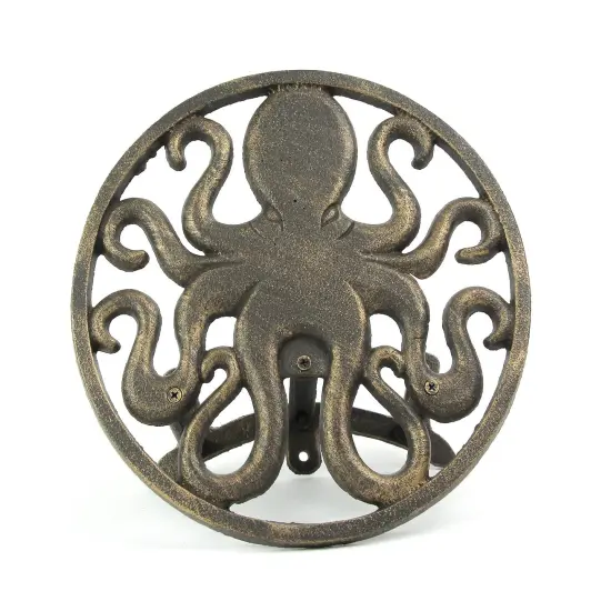 Cast Iron Octopus Decorative Wall Mounted Hanging Garden Hose Holder {5}
