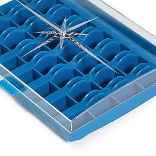 Storage, Holds 32 (Included) Bobbin Box, Blue {5}