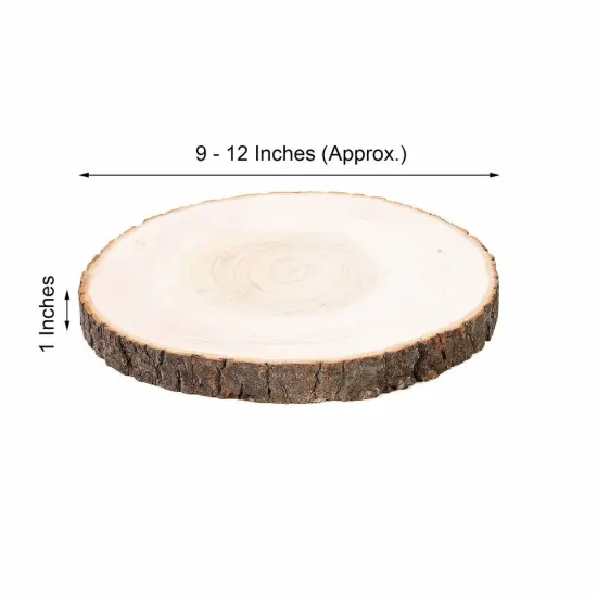 12" Natural Round Poplar Wooden Slice {2}