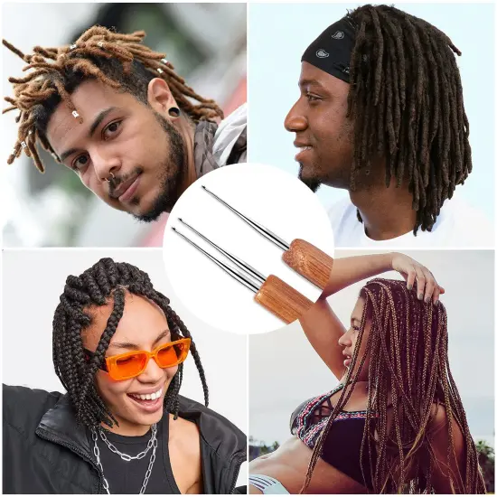 Dread Locks Crochet Loc Needle for Braid Craft 0.5mm (1 Hook and 2 Hooks) {6}