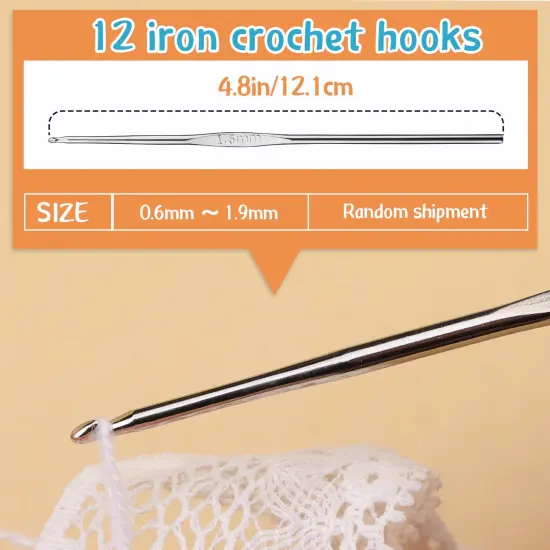 110 Pieces Crochet Hooks Set, Crochet Kit Crochet Hooks Kit with Storage Case, Ergonomic Knitting Needles Blunt Needles Stitch Marker DIY Hand Knitting Craft Art Tools for Beginners-Blue {6}